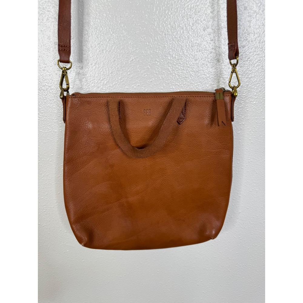 Madewell Transport Crossbody Bag English Saddle Brown Leather Monogram SEB - Picture 7 of 10